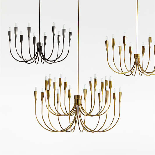 Iiona Large Brass Candelabra Chandelier Light 35"