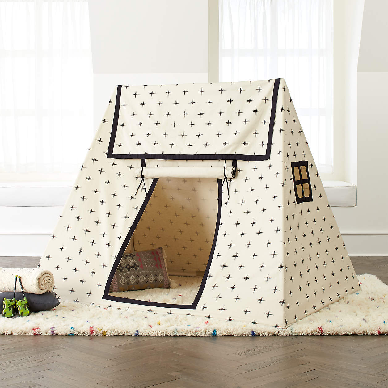 Ikat Kids White Canvas Playhouse + Reviews Crate & Kids