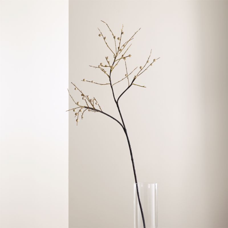 Faux Ilex White Berry Stem Branch 39" - image 0 of 9