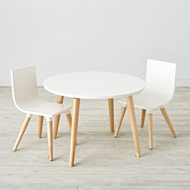 Pint Sized White Toddler Table And Chair Set Reviews Crate And Barrel