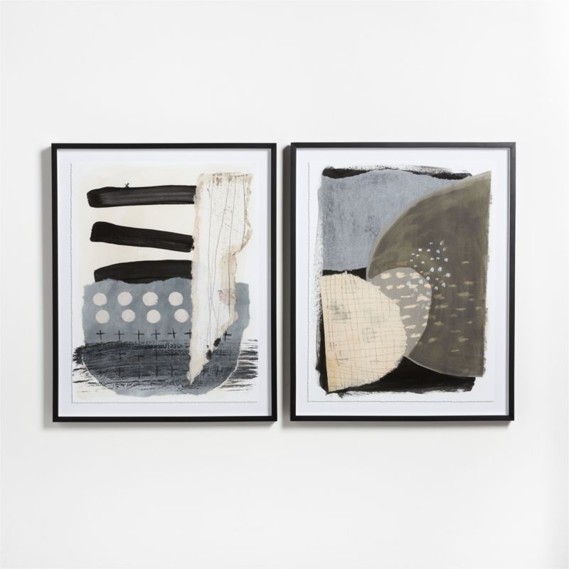 "Immersion I & II" Framed Wall Art Print Set 33.25"x41.25"