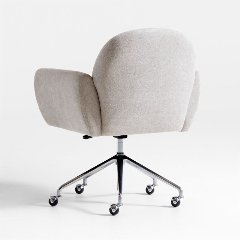 Imogen Grey Upholstered Office Chair with Casters - image 4 of 6