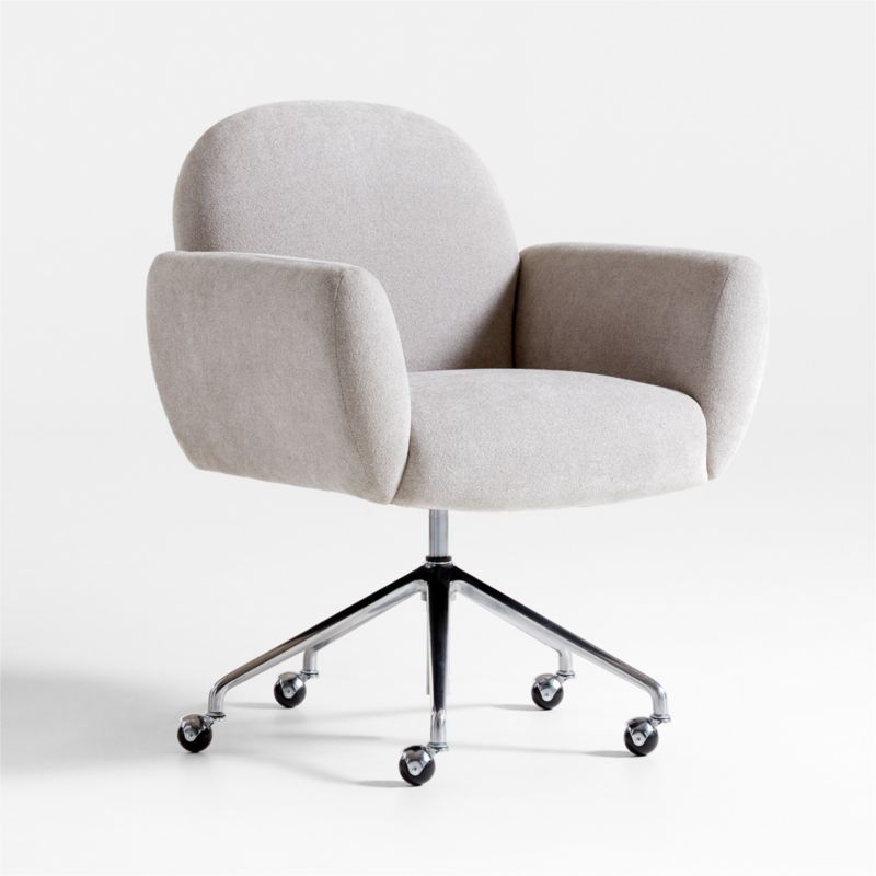 Imogen Grey Upholstered Office Chair with Casters - image 2 of 6