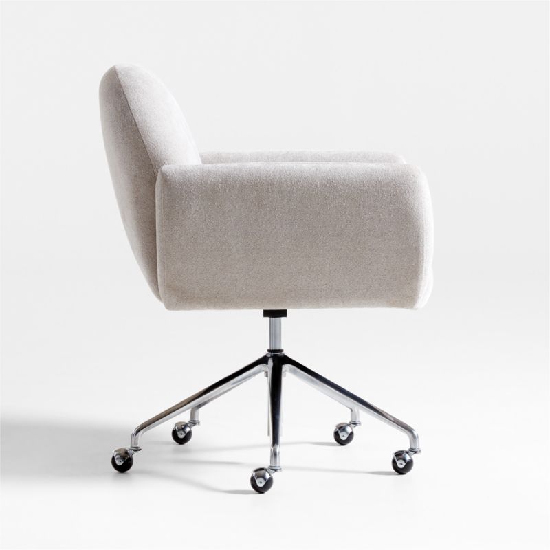 Imogen Grey Upholstered Office Chair with Casters - image 3 of 6