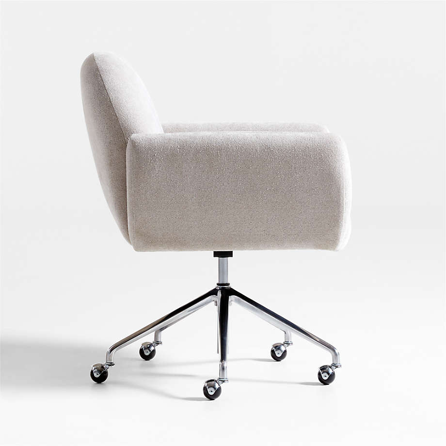 Imogen Grey Upholstered Office Chair with Casters