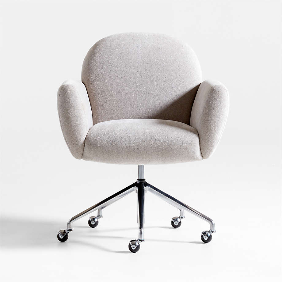 Imogen Grey Upholstered Office Chair With Casters 