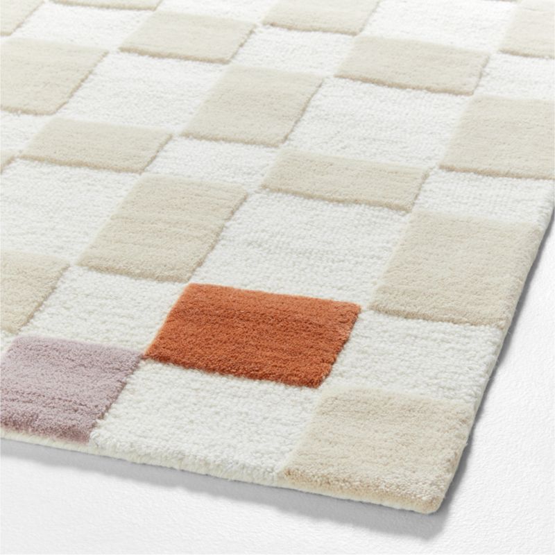 Imperfect Checkerboard Multicolor Wool Kids Area Rug 8'x10' - image 3 of 5