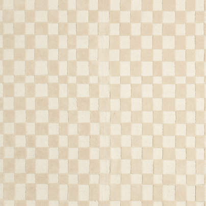 Imperfect Checkerboard Wool Calm Beige Kids 12"x18" Rug Swatch