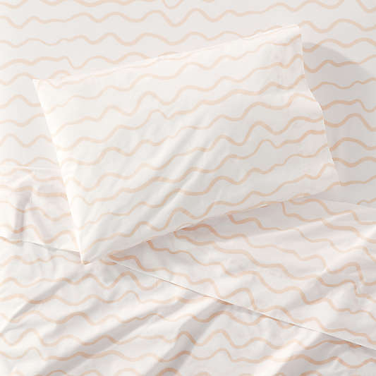 Imperfect Stripe Organic Light Peach Toddler Sheet Set