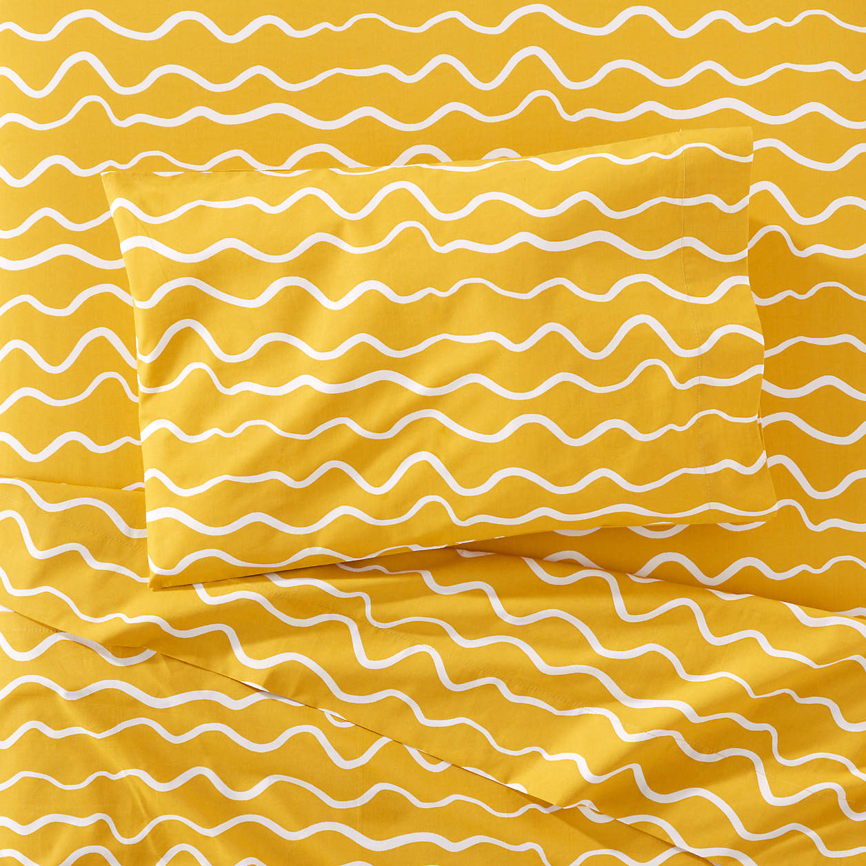 Organic Imperfect Stripe Yellow Toddler Sheet Set + Reviews Crate & Kids