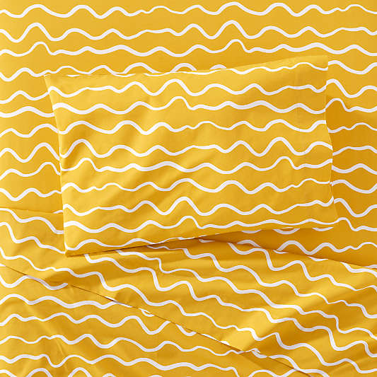 Imperfect Stripe Organic Yellow Toddler Sheet Set