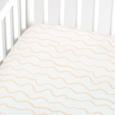 View Imperfect Stripe Organic Light Peach Baby Crib Fitted Sheet details