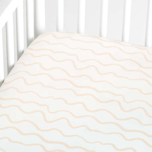 Imperfect Stripe Organic Light Peach Baby Crib Fitted Sheet