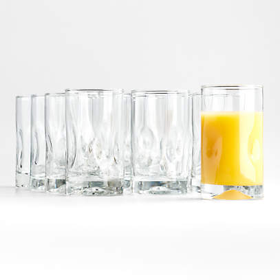 Set Of 8 Drinking Glasses Glassware Tumbler Highball Water Tall Juice Clear  12oz