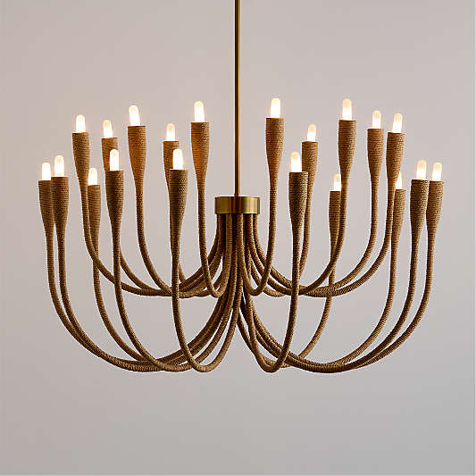 Iiona Large Fiber Candelabra Chandelier Light 35"