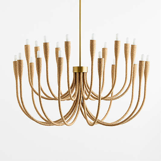 Iiona Large Fiber Candelabra Chandelier Light 35"