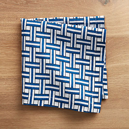 Indigo Basketweave Linen Napkin