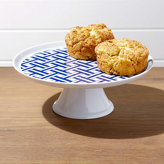 Indigo Basketweave Cake Stand