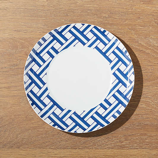 Indigo Basketweave Dessert Plate