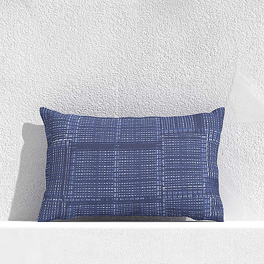 Indigo Pixel 20"x13" Outdoor Pillow