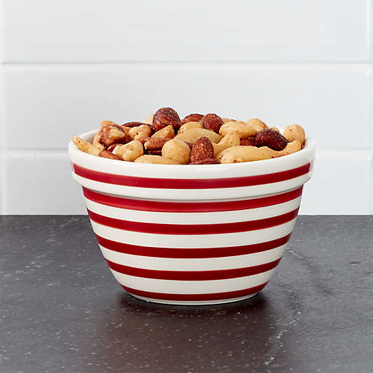 Red and White Stripe Individual Bowl