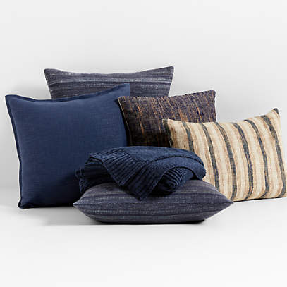 Deep Indigo Throw Pillow Arrangement