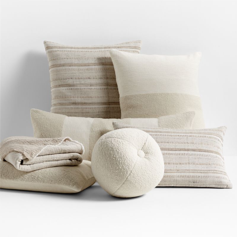 Crate Barrel Biella Textured Throw Pillow Cover