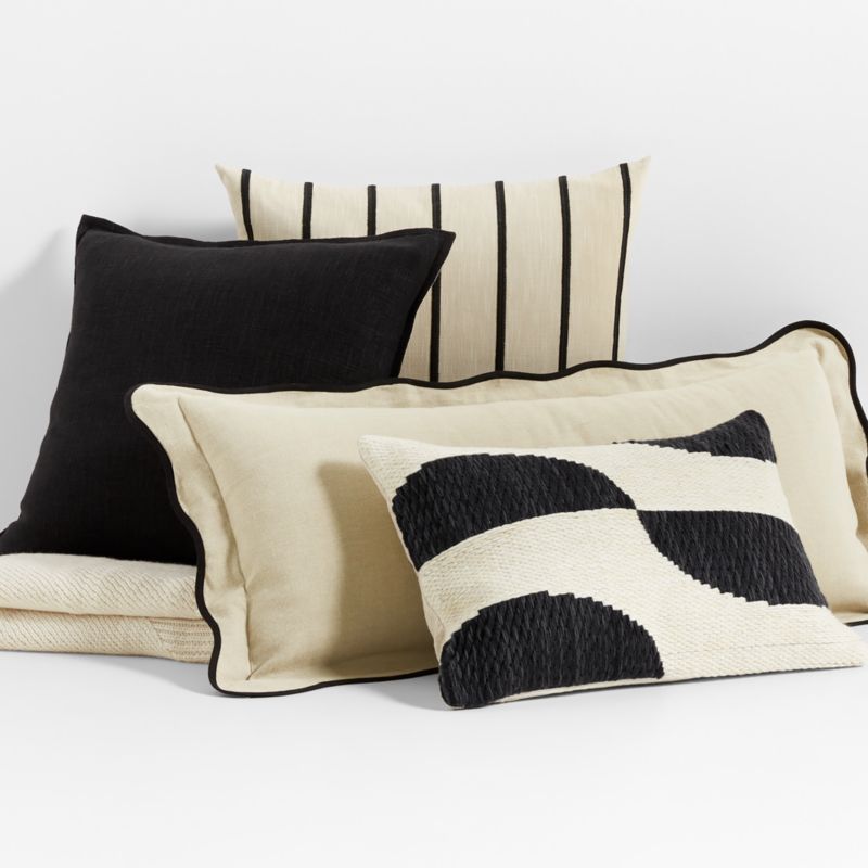 Black and store cream throw pillows