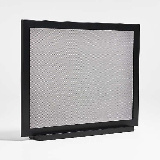 Black Industrial Fireplace Screen