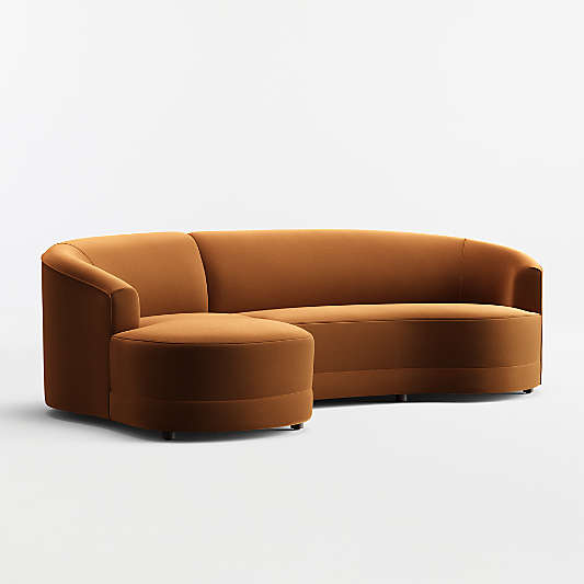Infiniti 2-Piece Curved Sectional Sofa with Chaise Lounge