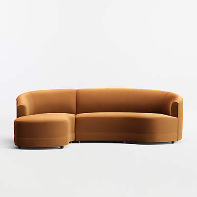 Infiniti 2-Piece Curved Sectional Sofa with Chaise Lounge