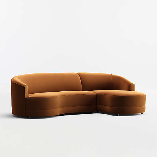 Infiniti 2-Piece Curved Sectional Sofa with Chaise Lounge
