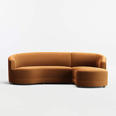 Infiniti 2-Piece Curved Sectional Sofa with Chaise Lounge