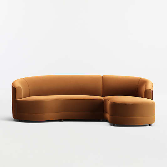 Infiniti 2-Piece Curved Sectional Sofa with Chaise Lounge