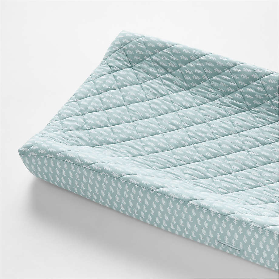 Inika Organic Blue Leaf Baby Changing Pad Cover by John Robshaw Crate