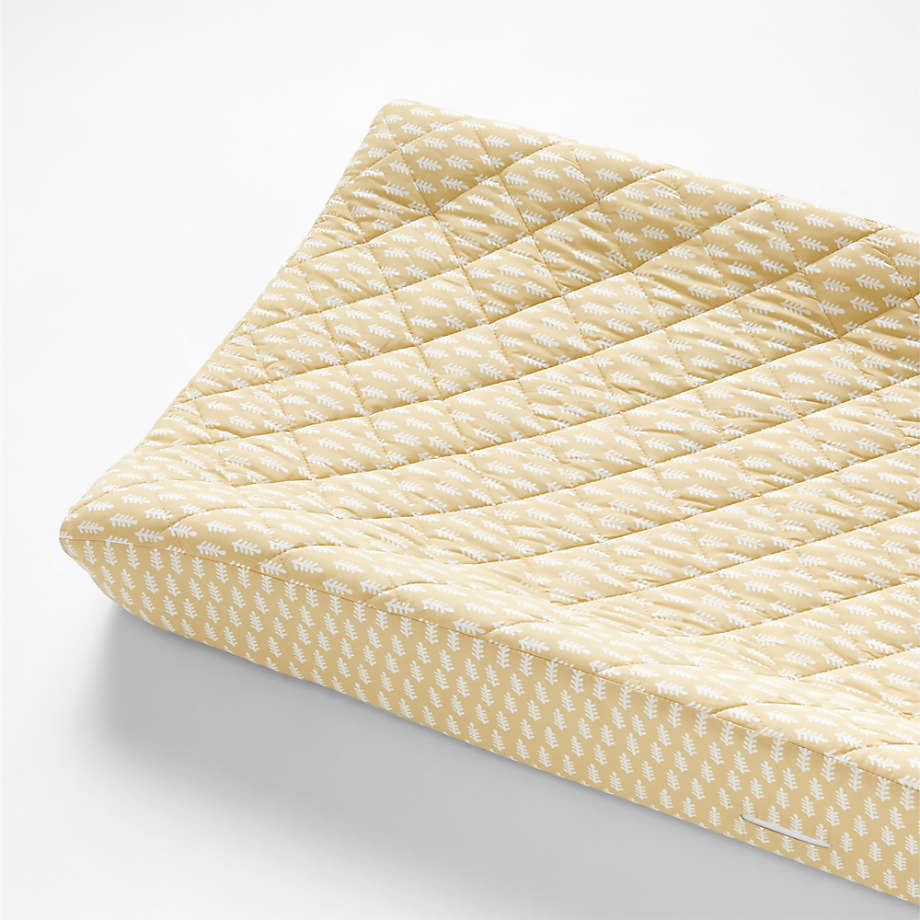 Inika Organic Yellow Leaf Baby Changing Pad Cover by John Robshaw
