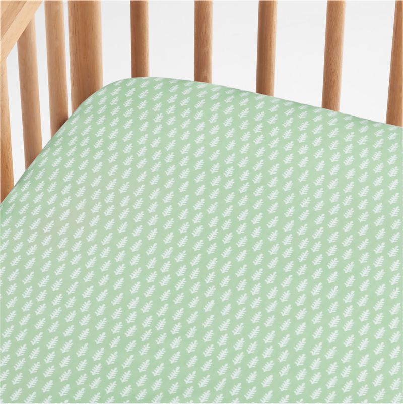 Inika Organic Leaf Baby Crib Fitted Sheet by John Robshaw