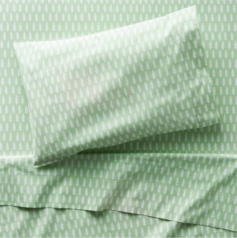 Inika Organic Green Leaf Toddler Sheet Set by John Robshaw Crate & Kids