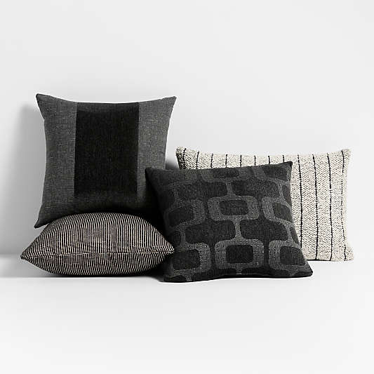 Ink Black Outdoor Throw Pillow Arrangement