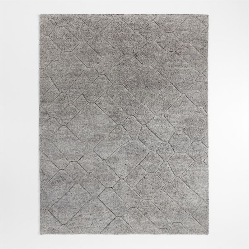 Stowe Wool Handwoven Grey Moroccan-Style Area Rug 6'x9