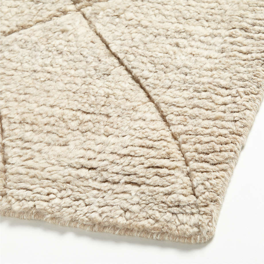 Orly Wool Blend Textured Ivory Rug Swatch 12x18