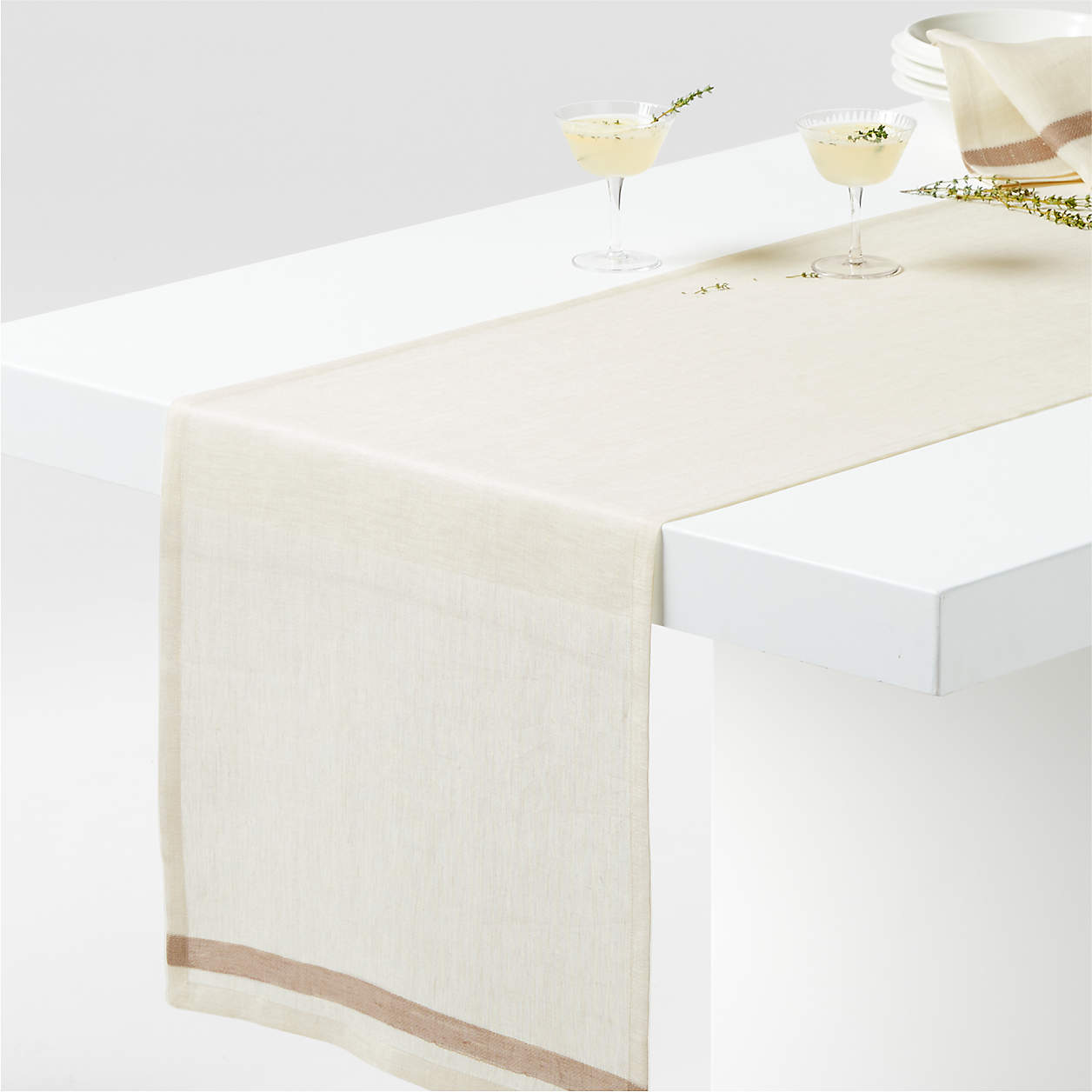 Insieme 90" Striped Linen Table Runner by Athena Calderone + Reviews