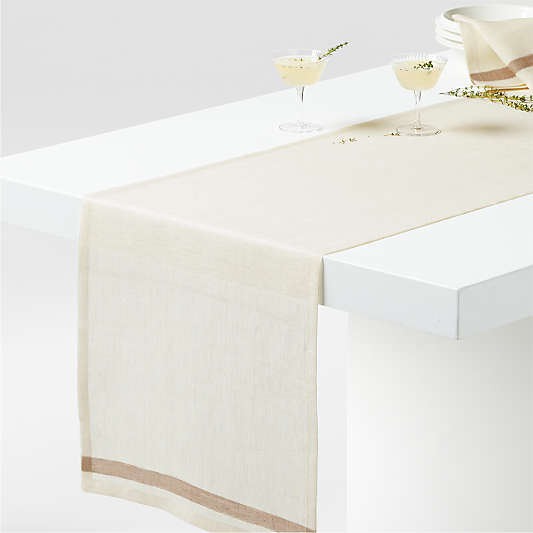 Insieme 90" Striped Linen Table Runner by Athena Calderone