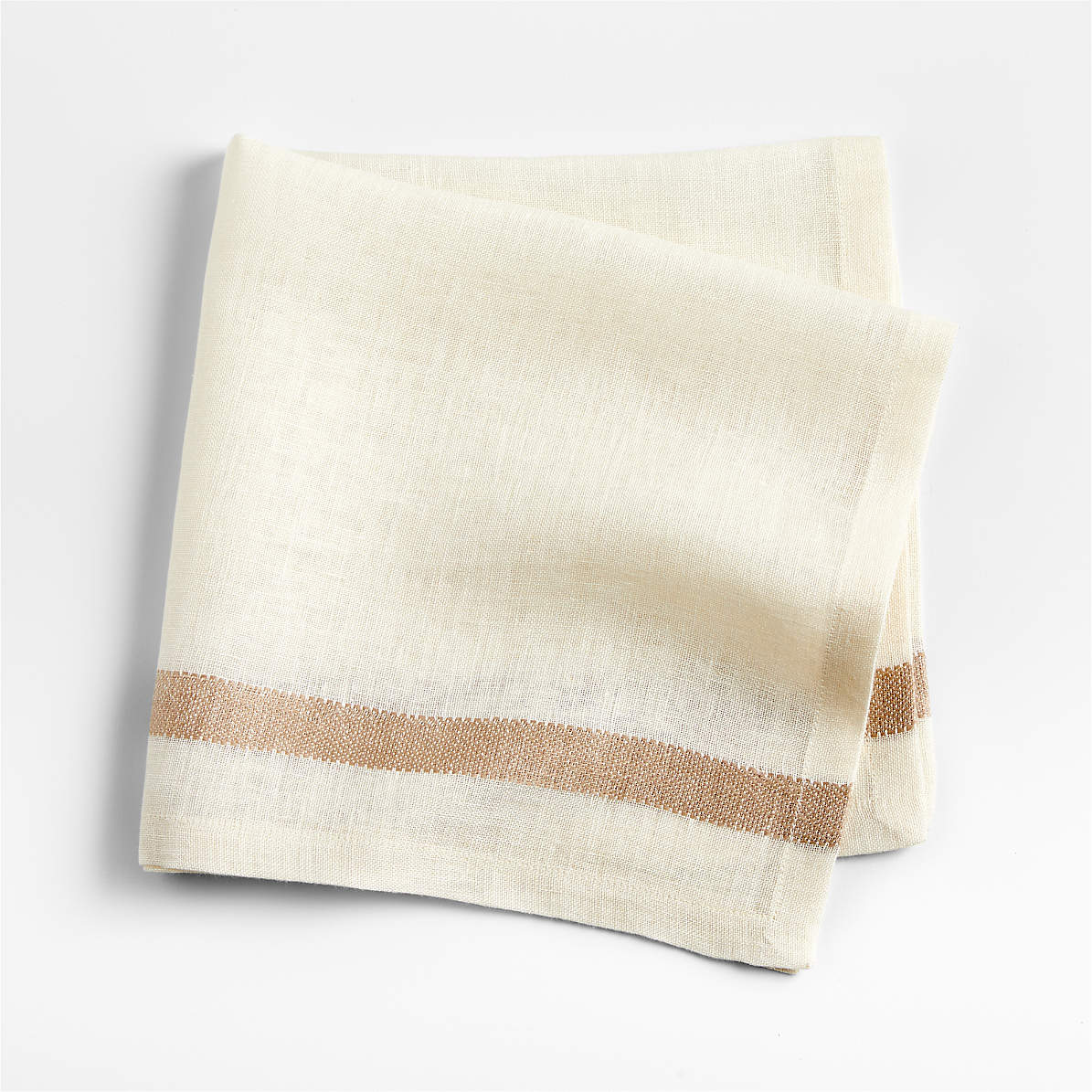 Beige Stripe Linen Napkin Set