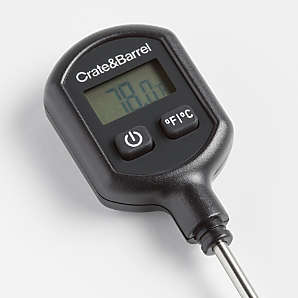 Crate & Barrel Folding Meat Thermometer Rapid Response Thermocouple Black  New