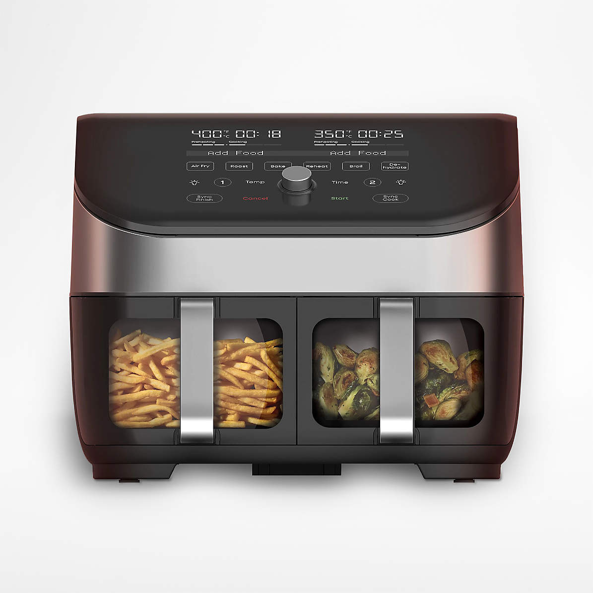 Instant Dual Drawer 8-in-1 Air Fryer with ClearCook Black