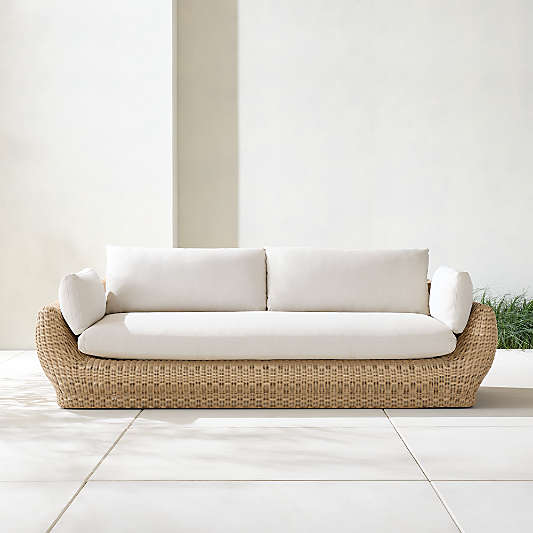 Ipanema Wicker Outdoor Sofa with Cushions (72"-164")