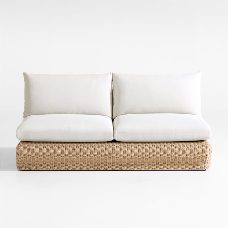 Viewing product image Ipanema Wicker Armless Outdoor Sofa with Cushions - image 1 of 5