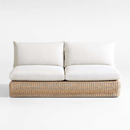 Ipanema Wicker Armless Outdoor Sofa with Cushions