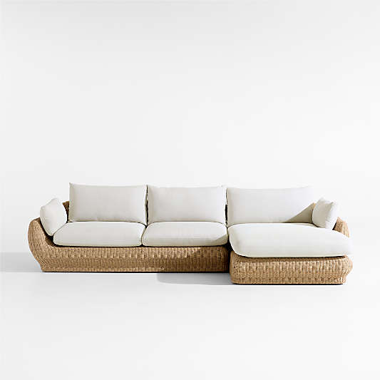 Ipanema 2-Piece Right-Arm Chaise Wicker Outdoor Sectional Sofa with Cushions